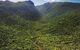 View of a large forested valley with river running through it