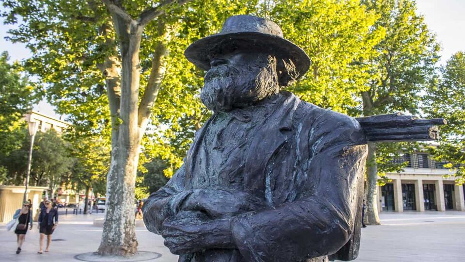A statue of French artist Paul Cezanne