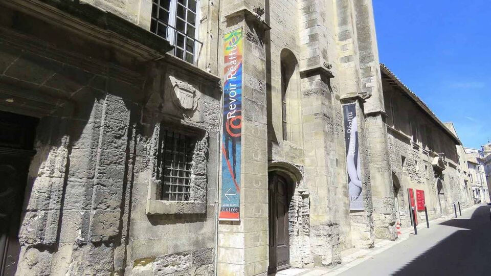 Exterior of the stone building showing entrance