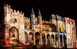 Graffiti-style art is projected onto the Popes Palace for "Le Reve du vent"