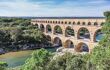 Aerial view down on the pont du gard near Avignon