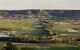 Landscape view of a valley filled with vineyards