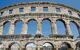 close up of exterior of Pula Amphitheatre