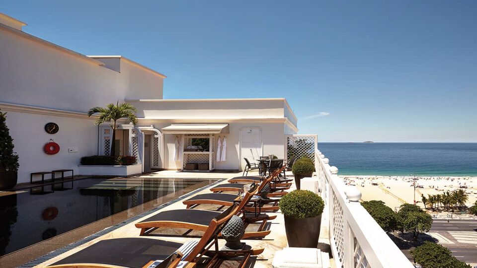 Hotel terrace on beachfront