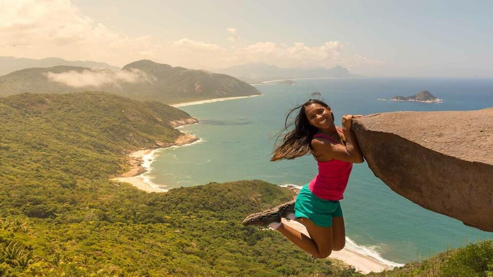 young woman at the Pedra do Telegrafo, Barra de Guaratiba, Rio de Janeiro