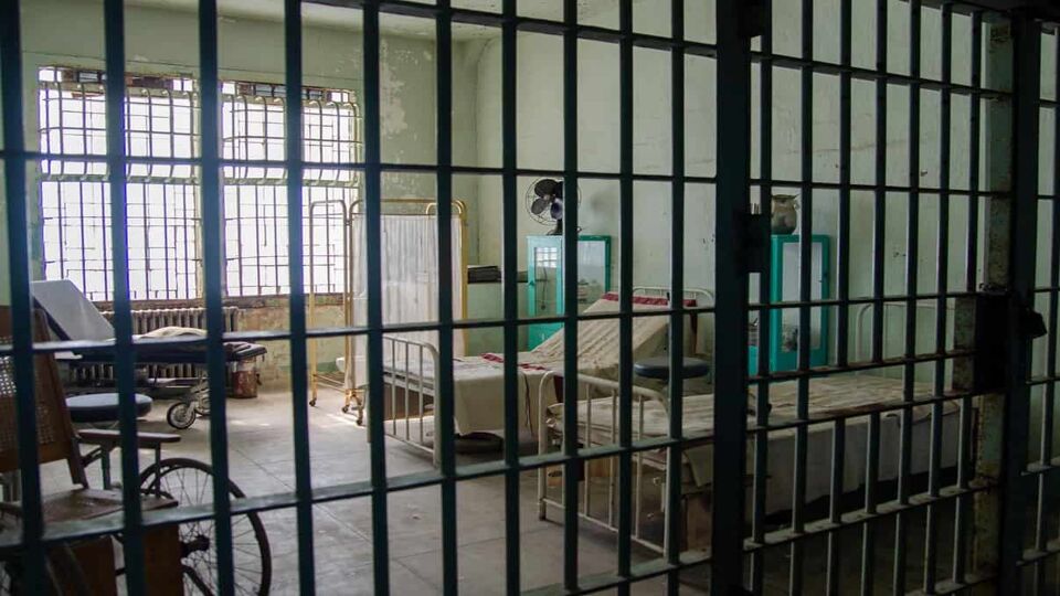 Hospital beds in Alcatraz prison, San Francisco