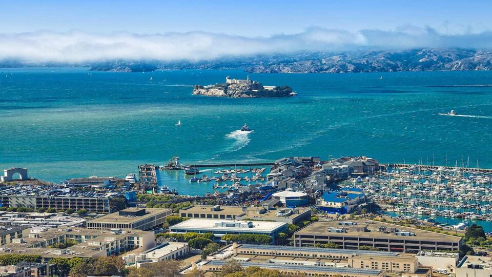 landscape of alcatraz island in the Bay