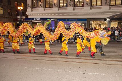 Chinese New Year Parade in Chinatown . Over 100 units participated in the Southwest Airlines Chinese New Year Parade.