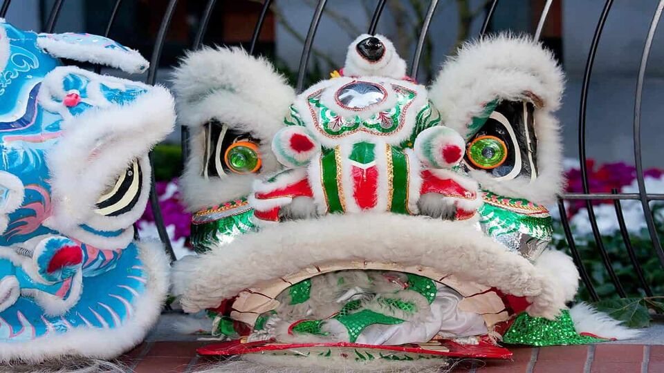 A head of a dragon costume during the Chinese New Year Parade in San Francisco. It is the largest Asian event in North America.