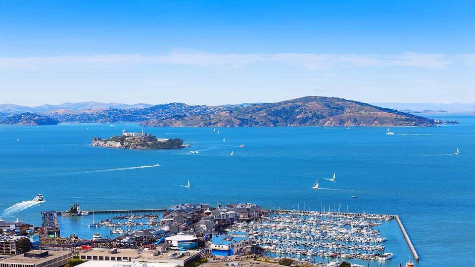 View of Alcatraz island from San Francisco