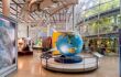 Interior entrance hall with globe in California Academy of Sciences