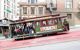 Powell Hyde cable car, an iconic tourist attraction. The San Francisco cable car system is the world's last manually operated cable car system.