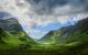 View down a large green valley