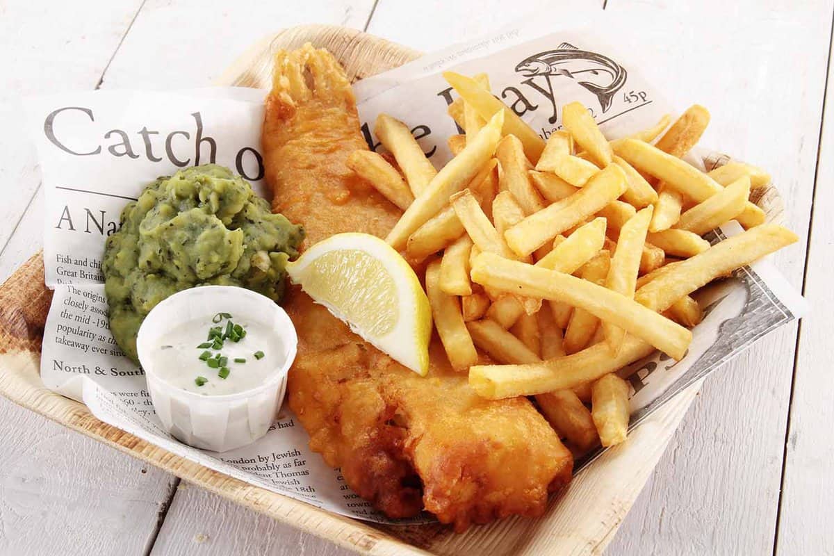 fish and chips in paper