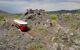 The narrow gauge railway circling on tracks around Mount Etna in Sicily