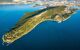 Aerial view of the city Split over the park Marjan