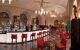 Hotel bar with red stools