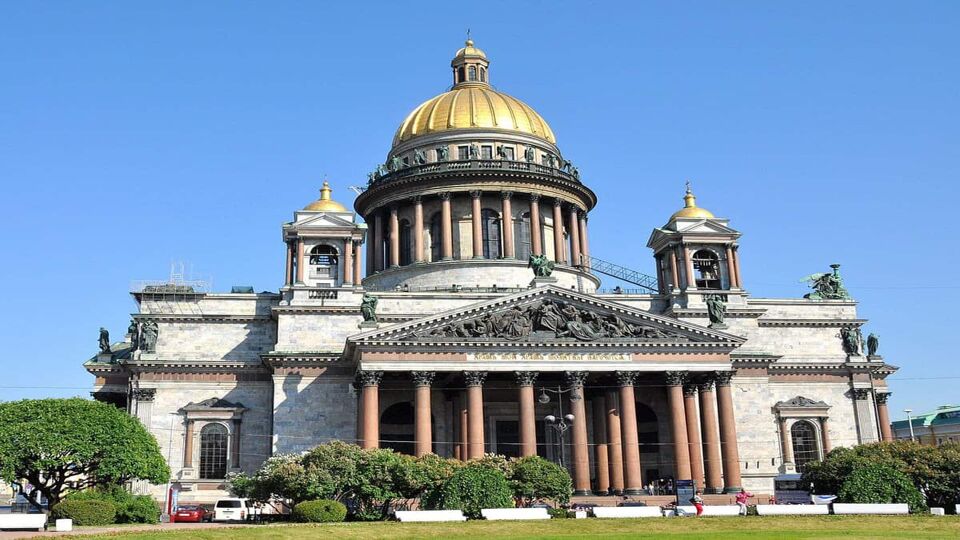Gold domed cathedral by day