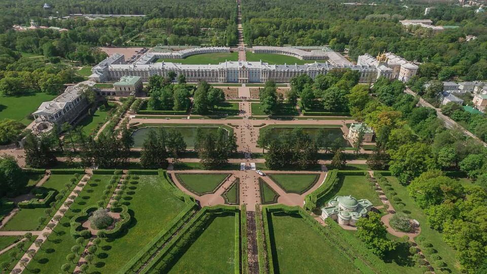 Expansive gardens from the sky