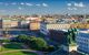 Panoramic view of city square