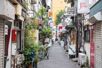 The Golden Gai in Shijuku. District with almost 200 tiny bars in six alleys- a glimpse of old Tokyo. One of few areas not to be rebuilt after earthquake or WW2 damage.
