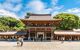 Tourists and visitors to Meji-jingu temple