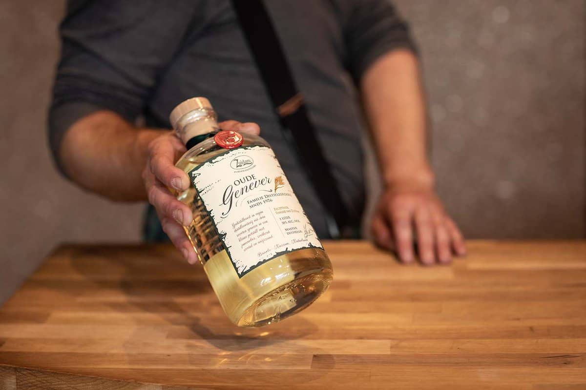 Jenever or Dutch gin in bottle
