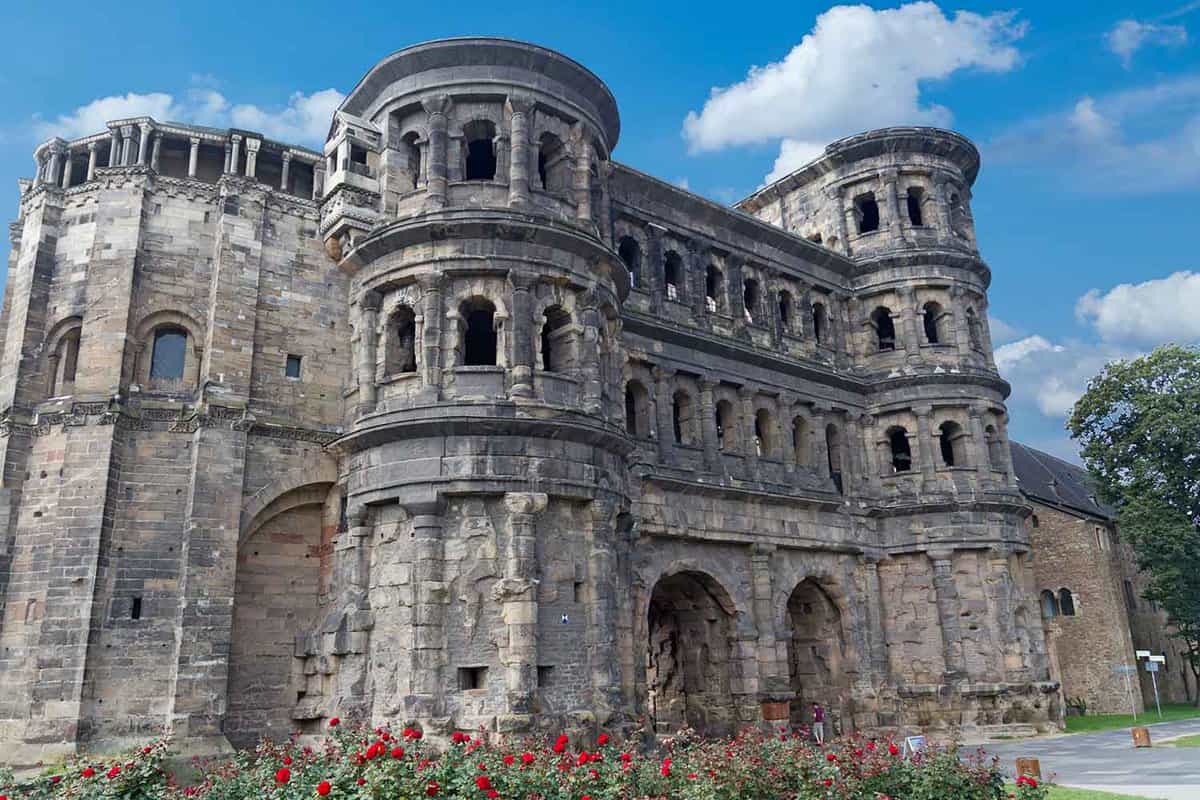 Exterior of Porta Nigra in Trier, Rhineland / Mosel Valley, Germany