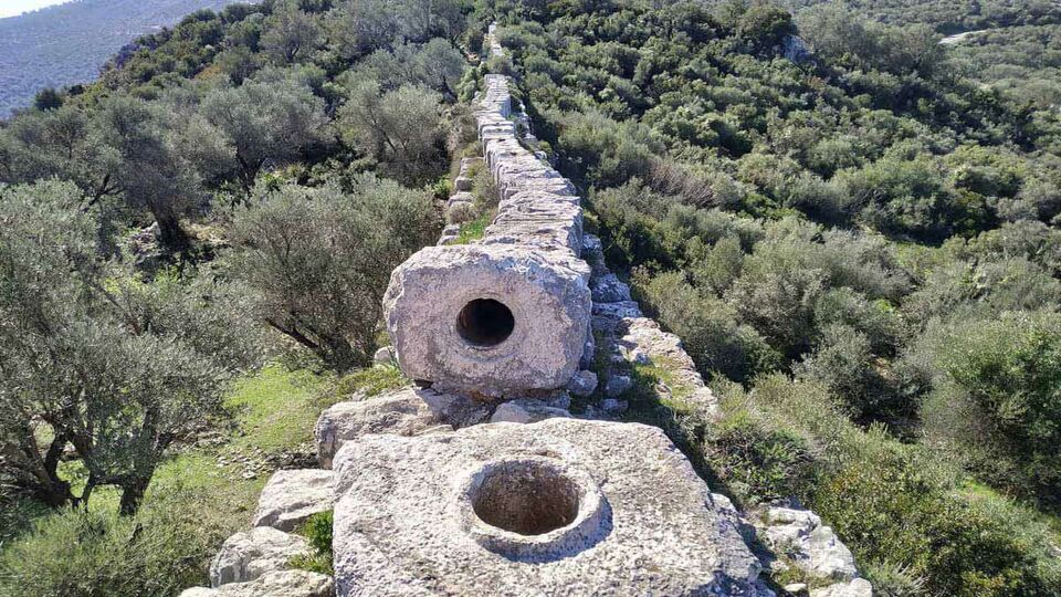 Ancient aqueduct, with 100m surviving