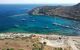 Aerial view of boats in the harbour and ancient sites close by