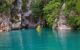 Aquamarine water at the bottom of the Goynuk Canyon