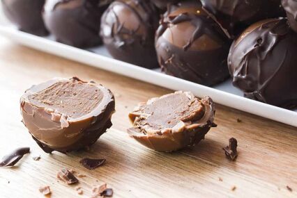 Gourmet dark milk chocolate truffles hand made by chocolatier