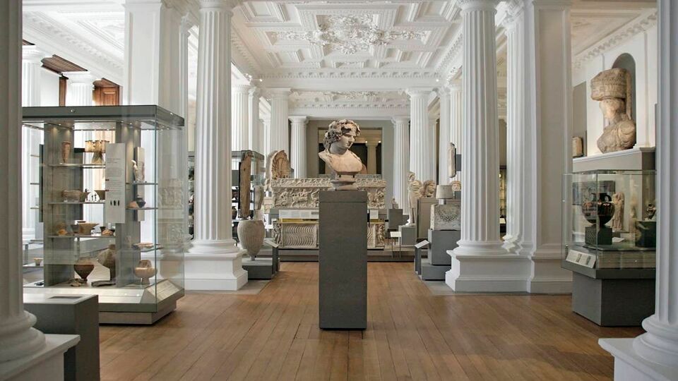 Greek busts inside the Fitzwilliam Museum