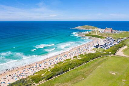 Aerial Photograph of Fistral Beach, Newquay, Cornwall, England