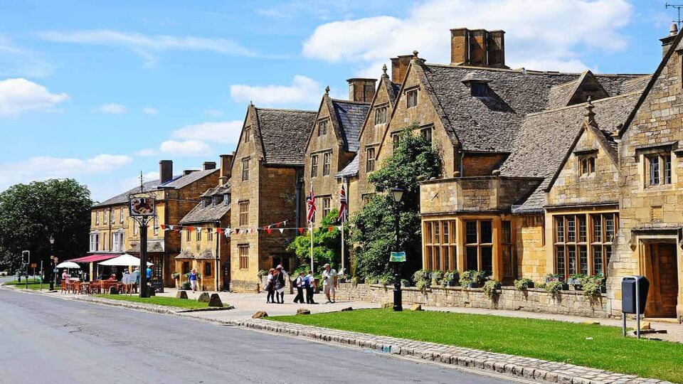 Exterior of a hotel on a sunny day/