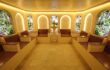 Relaxation room with golden light