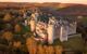 Aerial view of Arundel Castle during a sunset