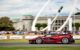 Red Ferrari FXX-K track-focused supercar, only 40 of which were made by the Italian brand, attending annual Goodwood Festoval of Speed.