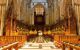 Interior of medieval cathedral showing the quire and organ