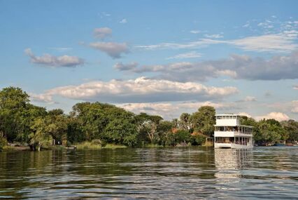 cruise boat on the river zambezi
