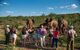 A group of people watching elephants at the elephant sanctuary