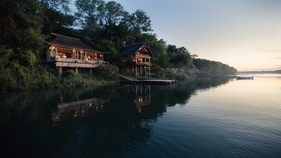 Tongabezi accommodation situated above the Zambezi river
