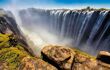 A dramatic shot of the Victoria Falls