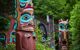 close up of a carved and painted face