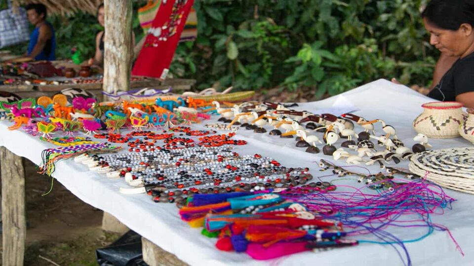 local jewellery for sale on a stall