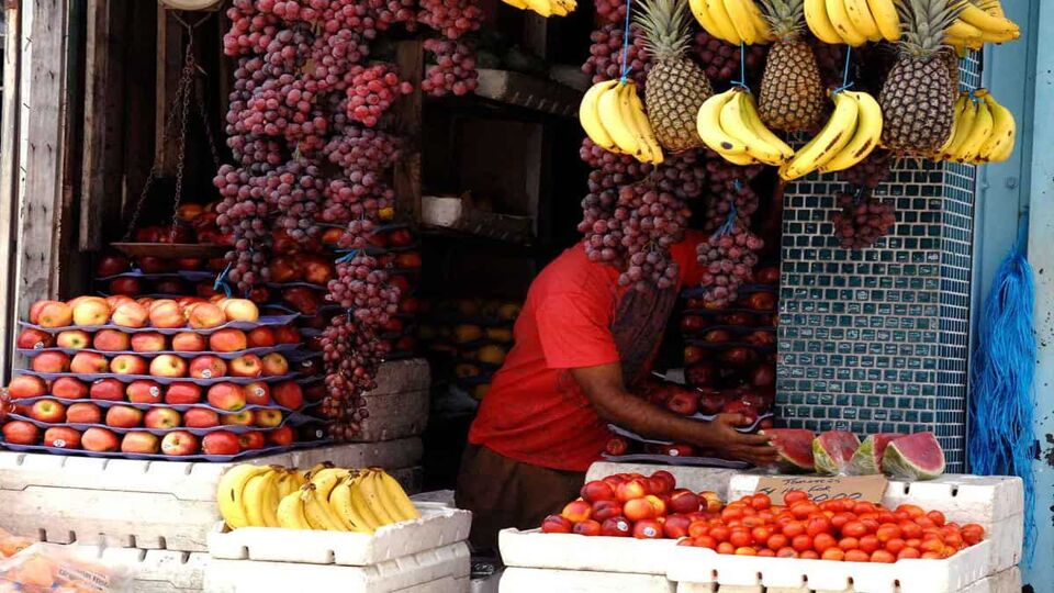 man selling fruits on a stall