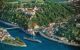 Aerial view of a town on banks of the Danube