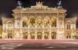 Vienna's State Opera house lit up at night