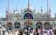 front entrance of St Mark's, with lots of tourists outside