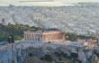The Parthenon temple on the Acropolis of Athens. View from the Lecabetus hill.